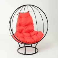 Кресло Кокон с красной подушкой, 139х106х69см